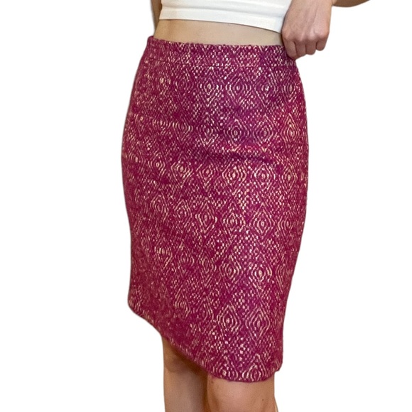 J. CREW | magenta pink tweed No. 2 wool pencil skirt